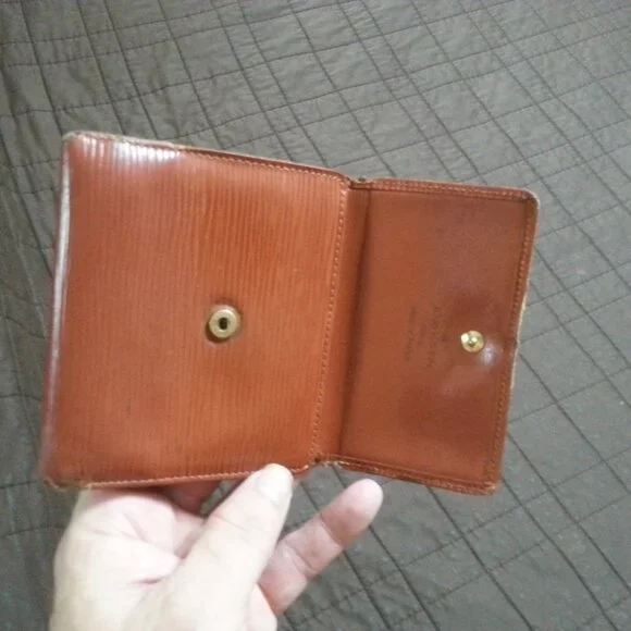 Vintage LV Louis Vuitton Epi Leather Cognac Wallet Trifold Orange Brown women's - Picture 5 of 16